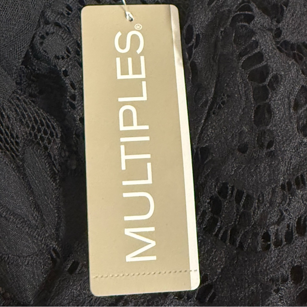 NWT Multiples Black Lace Open Front Cardigan Jacket XL Sheer Floral - Picture 9 of 10
